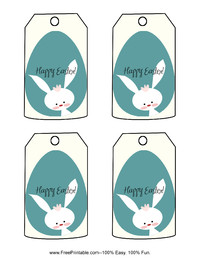Cute Blue Easter Gift Tag