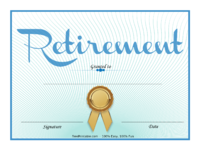 Gold Ribbon Retirement Certificate