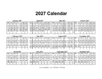 2027 Calendar Monday Start