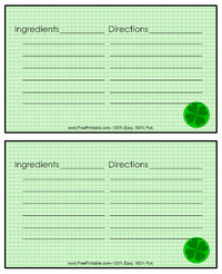 St. Patrick's Day Recipe Cards