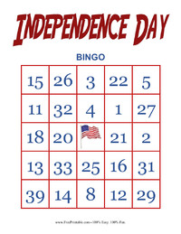 Independence Day Bingo 2