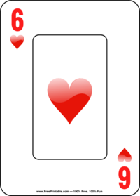 Six of Hearts Playing Card