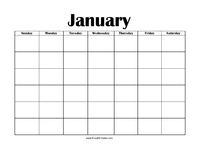 Perpetual January Calendar 