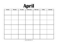 Perpetual April Calendar