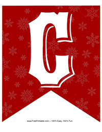 Winter Holiday Alphabet Banner C