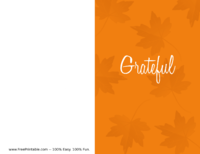 Grateful Thanksgiving Card Orange