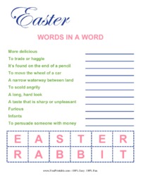 Word In a Word Easter Rabbit