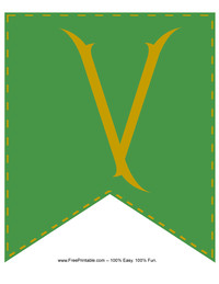 Celtic Banner Letter V