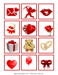 Valentine's Day Bingo Tiles