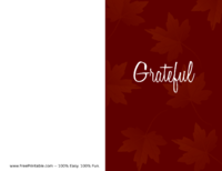 Grateful Thanksgiving Card Red
