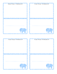 Blue Elephant Place Card