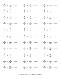 Multiplying Fractions 1-20 Random