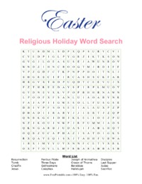 Easter Religious Word Search
