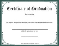 High School Certificate of Graduation