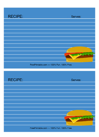 Hamburger BBQ Recipe Card