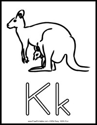 Letter K Alphabet Coloring Page