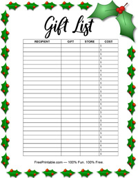 Christmas Gift Tracker