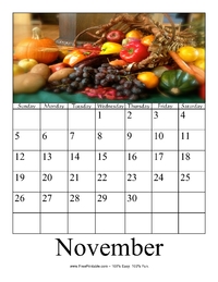 November 2017 Photo Calendar