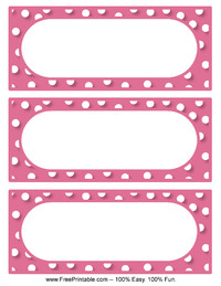 Polka Dot Labels Pink