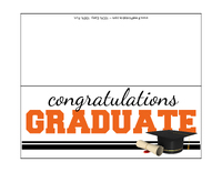 Orange and Black Graduation Card