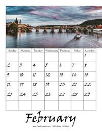 February 2020 Picture Calendar