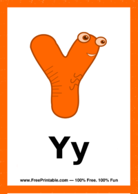 Letter Y Creature Flash Card