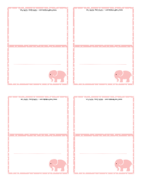 Pink Elephant Place Card