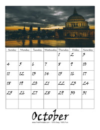 October 2020 Picture Calendar
