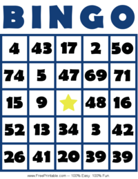 Bingo Card 1