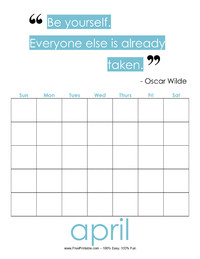 Perpetual April Quote Calendar 