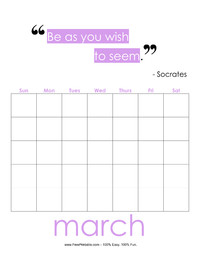 Perpetual March Quote Calendar 