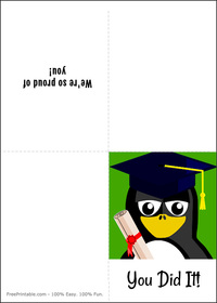 Penguin Graduation Card