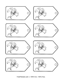 Colorable Easter Lily Tag