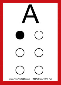 Braille Flash Card A