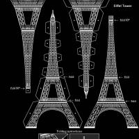 3D Black And White Eiffel Tower