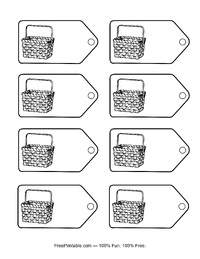 Colorable Easter Basket Tag