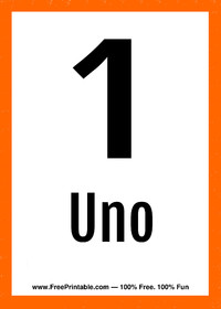 Spanish Flash Card Uno