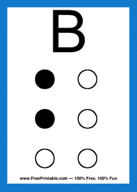 Braille Flash Card B