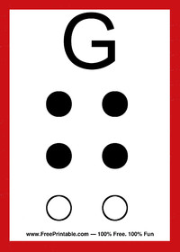 Braille Flash Card G