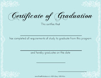 Blue Certificate of Graduation