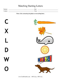 Matching Starting Letters 2