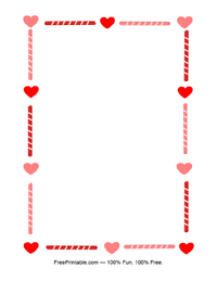 Hearts And Stripes Valentine Stationery 