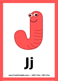 Letter J Creature Flash Card