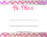 Be Mine Valentine Certificate