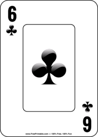 Six of Clubs Playing Card