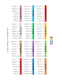 2025 Colorful Calendar