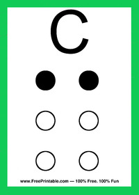 Braille Flash Card C