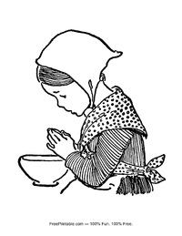 Thankful Girl Coloring Page