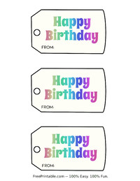 Rainbow Happy Birthday Gift Tag