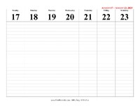 2025 Weekly Calendar 34